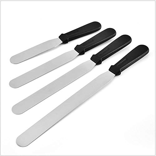 Premium Palette Knife Set  Professional 4-Pc Angled Stainless Steel Icing Spatulas for Cake Decorating, Frosting Pastries & Cupcake-Straight knife