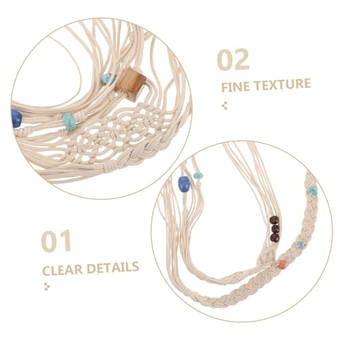 BESTYASH Women Boho Tassel Waist Belt with Beads Handwoven Woven Rope for Skirts and Stylish and Comfortable Accessory3