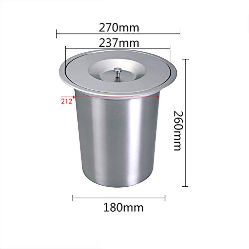 Caneca de basura empotrada de acero inoxidable 8 L miniatura 2