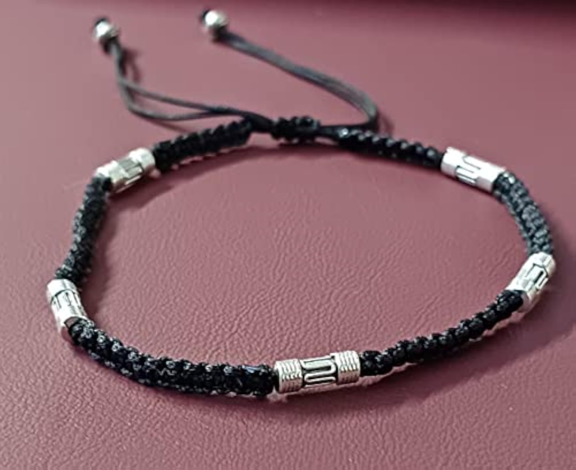 5 Copper Silver Plated Beads Thread Anklet Designer Crystal Charm Adjustable Anklet