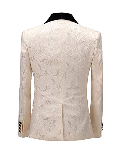 GATMSTZ Men Stylish Jacquard 2 Piece Suit Formal Shawl Lapel Wedding Prom Tuxedo2
