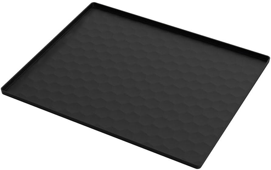 Leak Proof Bedside Commodes Mat Soft Silicone Mat for Added Stability and Protection Under Toilet Seats (60 * 50CM Black)