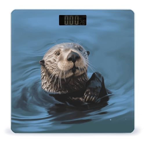 Báscula digital Sea Otter con pantalla LCD y base antideslizante miniatura 1