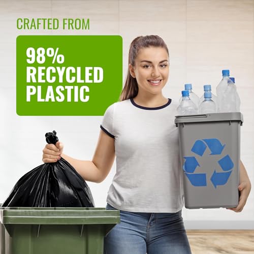 EcoBag - Extra Strong Heavy Duty Refuse Sacks - Recyclable Bin Bags, Leak Resistant, Eco-Friendly, Durable Waste Disposal Bags for Household & Commercial Use, 30 Micron (Μm) /100l - Image 5
