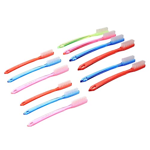 PACKOVE 12Piezas Cepillo de Dientes Manual para Adultos Pack de Uds con Cerdas y Diseño Antideslizante para Limpieza de Manchas de Dientes Color Aleatorio