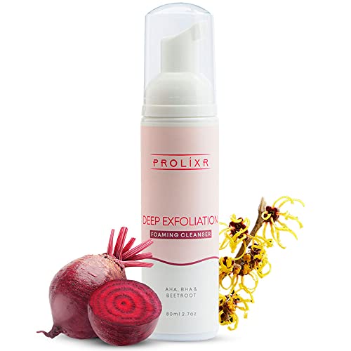 Prolixr Deep Exfoliation Foaming Face Wash with AHA BHA & Beetroot | Minimize Pigmentation | Clarifies Pores | Suitable for All Skin Types – 80ml