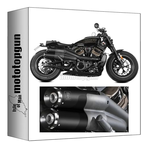 mivv 2 scarico omologato catalizzato hr-1 inox nero compatibile con harley davidson sportster s 2021 2022 2023 2024 mototopgun