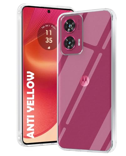 Image of DIZORO Compatible with Motorola Moto Edge 50 Fusion 5G Back Cover Case Clear,[ Anti Yellow ][Military Grade Protection] Hard PC Back Cover Transparent