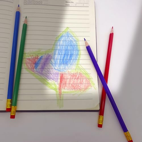 24 Lápices borrables con goma, preafilados, color azul miniatura 6