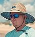 Flying Fisherman Lifeguard Style Straw Hat - Sun Protection, Adjustable Neck Cord, Ideal for Fishing & Boating | Blue Water Camo
