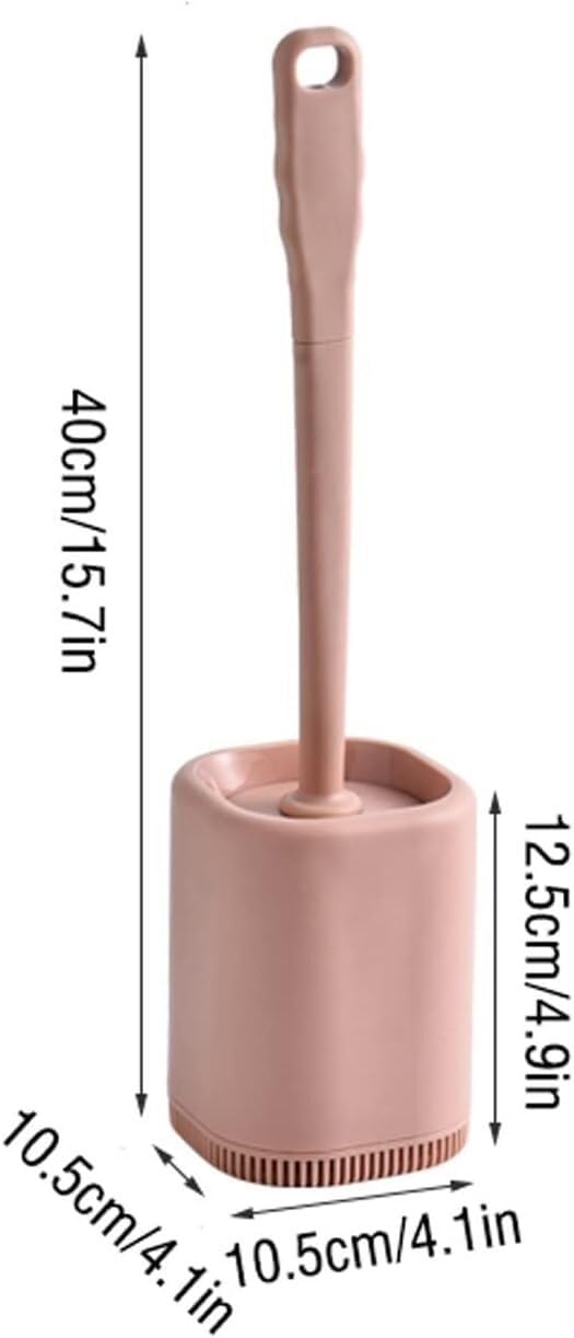 Cepillo de Inodoro con Cabezal de Silicona Que no enreda el Cabello. Fácil de Limpiar. Cepillo de Inodoro de pie. ，Escobillero(White)