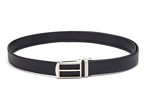 Mens Leather Ratchet Dress Belt With Open Linxx Buckle, Waist Size Up to 46" with Automatic Buckle3