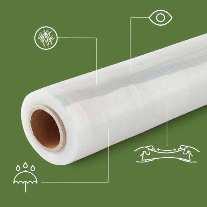 BOMEI PACK Film étirable Demenagement (lot De 4) De Film Emballage, Transparent Cling Film 250m