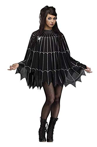 Fun World Women's Spider Web Poncho Costume, Multi, Standard