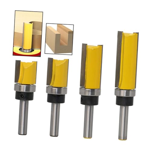 Veemoon 4pcs Flush Trim Router Bits Flush Trim Bit Set Router Cutter for Woodworking for Woodworking