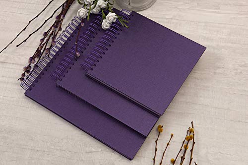 image for YX-1 8 x 8 Inch DIY Scrapbook Photo Album Hardcover Kraft Blank Purple