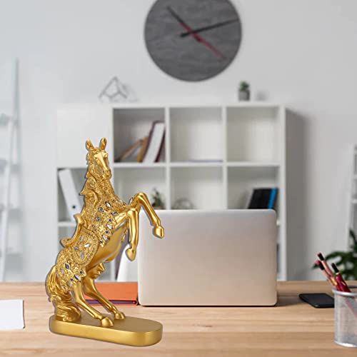 Estatua de Caballo Decorativa Dorada para Hogar y Oficina miniatura 4