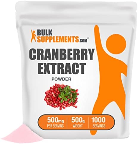 BulkSupplements.com Cranberry Extract Powder - Cranberry Supplements, Urinary Tract Health - Gluten Free - 500mg per Serving, 1000 Servings (500 Grams - 1.1 lbs)