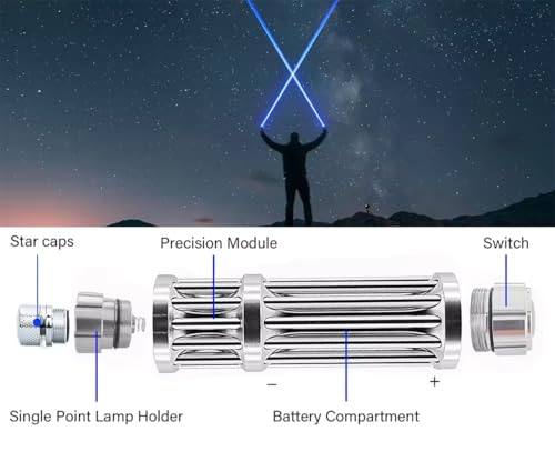 Image of Blue Light High-Power Long-Range Rechargeable Handheld Flashlight, Travel and Outdoor Activity Equipment