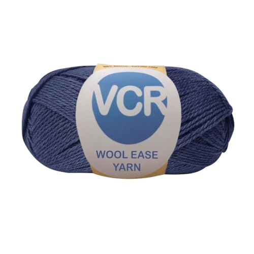 Image of VCR Navy Blue Ease Yarn, 100 Grams Hank, 260 Meters Length, 100% Wool Ball for Crochet and Knitting, Suitable for Mufflers, Scarves & cowls Pack of 1