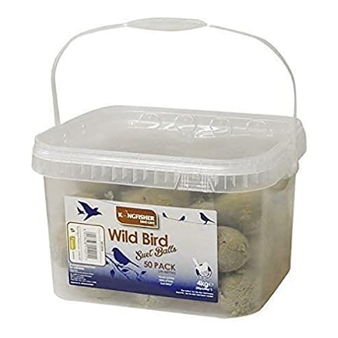 Garden Mile x 50 FAT Sebo bolas para todos pájaro de jardín Nutrientes High Energy Pájaro Feed (NO RED) Recubierto Cover