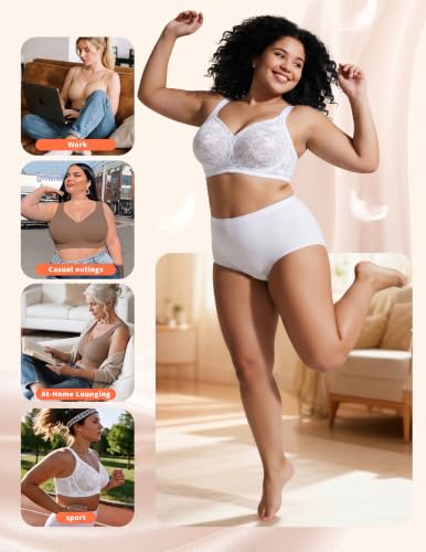 Image of PoseFree Jelly Bras for Women, Wireless No Underwire, Full Coverage Support | Plus Size Bra for Large Breasts, Support & Lift, Minimizer, Seamless Back Smoothing, Soft Comfortable Everyday T Shirt Bra