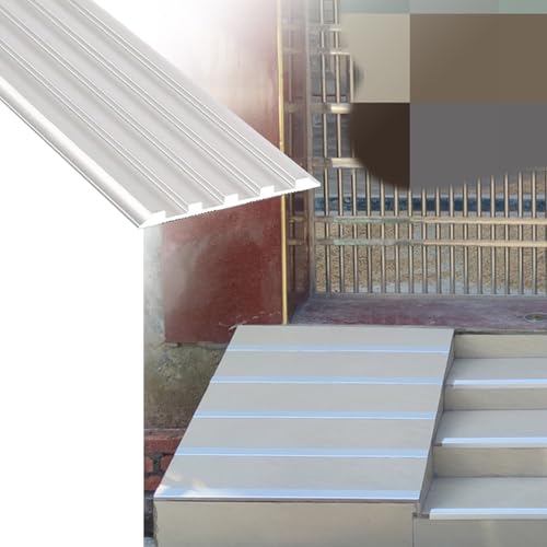 Tira de transición de metal para peldaños de escalera, protección de borde antideslizante impermeable para escaleras al aire libre, 15 tiras de ajuste de tapa de escalera al aire libre