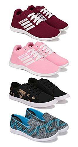 BERSACHE Sports Running Shoes for Women Combo(MR)-1703-1704-1629-3217(Multicolor Pack of 4) (B08W8G8CYD) Amazon Price History, Amazon Price Tracker