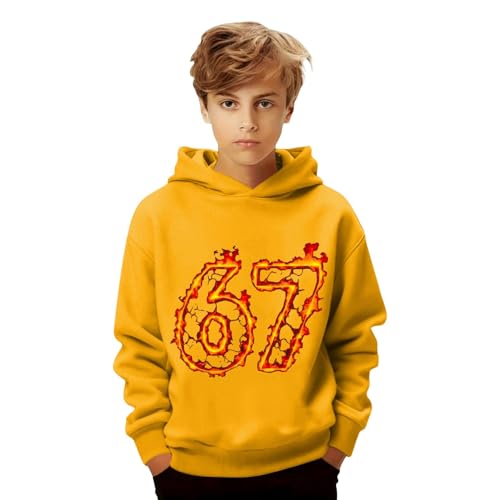 Genérico Sudadera Niño 67, Sudadera Six Seven Niños, Sudadera con Capucha, Diseño Neón