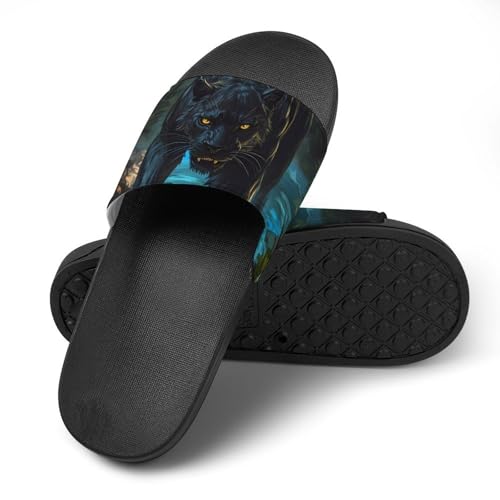 Fierce Panther Slippers for Men Wormen Shower Bathroom Slipper Indoor Beach Non Slip Sandal4