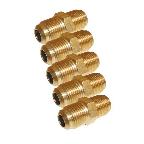 Lube1 Klimaschlauchverlängerung 5 Stück I Schlauch Verlängerung für Klimaanlagen Schlauch I 1/4“ SAE Doppelnippel zum Einsatz in der KFZ...