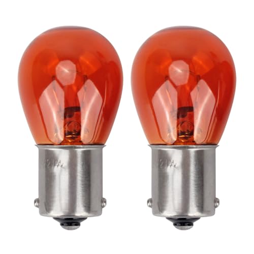 Fugedox 2 Pcs 1156 Amber Bulb, P21W S25 1141 7506 Ba15s 12v 32cp Automotive Brake/Back Up/Reverse Light Clear Miniature RV Bulbs Fit for Aveo/Ram Pickup/Hammer/Wrangler/Sportage Safari/Elantra/Sonata