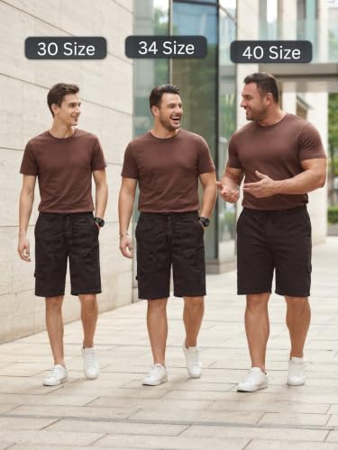 Image of Leriya Fashion Men Cotton Cargo Shorts | Lightweight Shorts Pant for Men | Elastic Waist with Drawstring | Casual Summer Cargo Short's for Man with Pockets