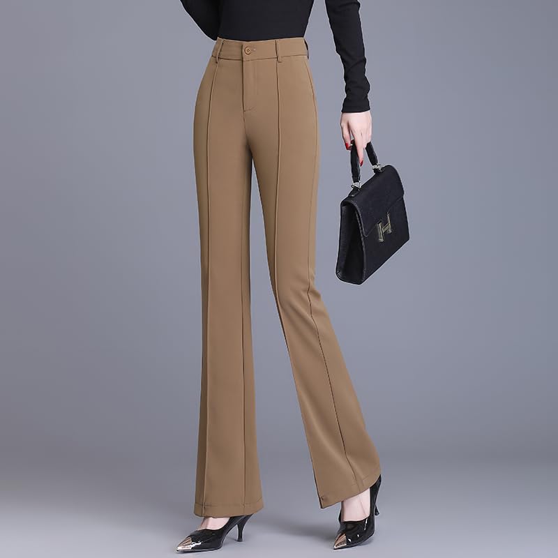 Women's Black Flared Dress Pants, High Waisted, Stretchy2