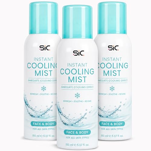 SIC Ultra Cooling Mist Spray for Face and Body Pack of 3 x 150ml Instant Cooling Spray for Skin Hydration Sun Relief & Refreshing Cold Sprays for Hot Weather Sports and Travel