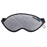 Bewell Eye Mask to Block Light for Travel, Sleep Aid for Airplane, Hotel, Airport, Insomnia + Headache Relief with Adjustable Straps, Gray