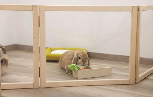 Kerbl Pet Indoor Raumteiler-Kleintierauslauf, Gehege, Indoor-Gehege, 4 Elemente á 58x48cm, Kaninchen, Meerschweinchen, einfach zu versetzen