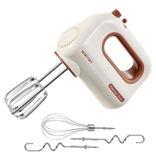 Comparison: Best Hand Mixer Quiet 10 warran 300W Compact Lightweight Electric Hand Mixer, with Powerful Quiet DC Motor for Baking, Cake, Brownies, Cookie Dough, Ideal for Home Kitchen (White)