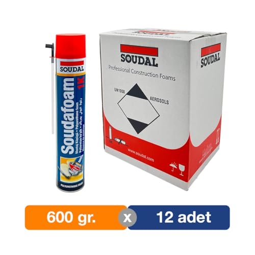 Soudafoam 1K Poliüretan Montaj Köpük 600 g., 12'li Paket