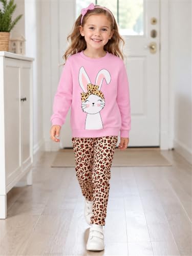 Image of Little Girls Clothes Sets - Cute Sweatshirts Top Shirt & Leggings 2 Piece Kids Fall Winter Outfits Toddler Clothing