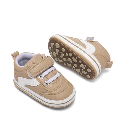 Image of Clowora Baby Boys Girls Shoes Non-Slip Rubber Sole Sneakers Infant First Walking Toddler Crib Shoes Newborn Loafers Flats.