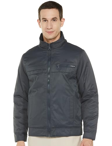 Image of Qube By Fort Collins Men's Winter Jacket - Padded Casual Jacket for Men | Full Zip High Neck Jacket with Stand Collar, Chest Zip Pocket & Side Pockets for Office, Winter Wear, Travel & Daily Use