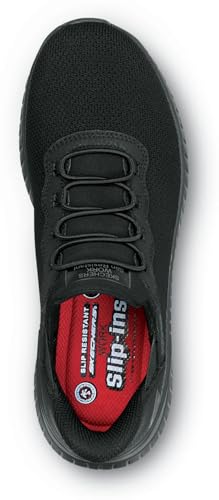 Image of Skechers Womens Black Squad Chaos MaxTrax Soft Toe SRO Slip-On