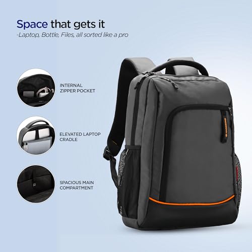 HARISSONS Python 15.6 Inch Gray Laptop Backpack Grey - Image 8