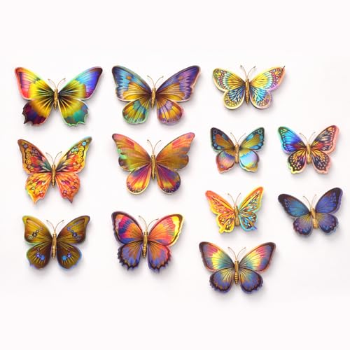 Image of Rangoli 3D Multicolor Butterfly Wall Stickers with Magnet | Removable Self Adhesive Wall Decor for Living Room, Bedroom, Kids Room | Wall & Iron Surface Decoration. Design-22