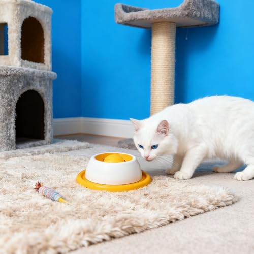Leckschüssel für Hunde, Haustier Leckspaß Rotierende Runde Interaktive Slow Feeder Katze Hund Lecken Spielzeug Für Kleine Mittlere und Große Rassen Tiere (Blau)