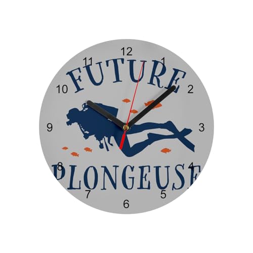 Horloge murale future plongeuse sous-marine cadeau idéal loisir
