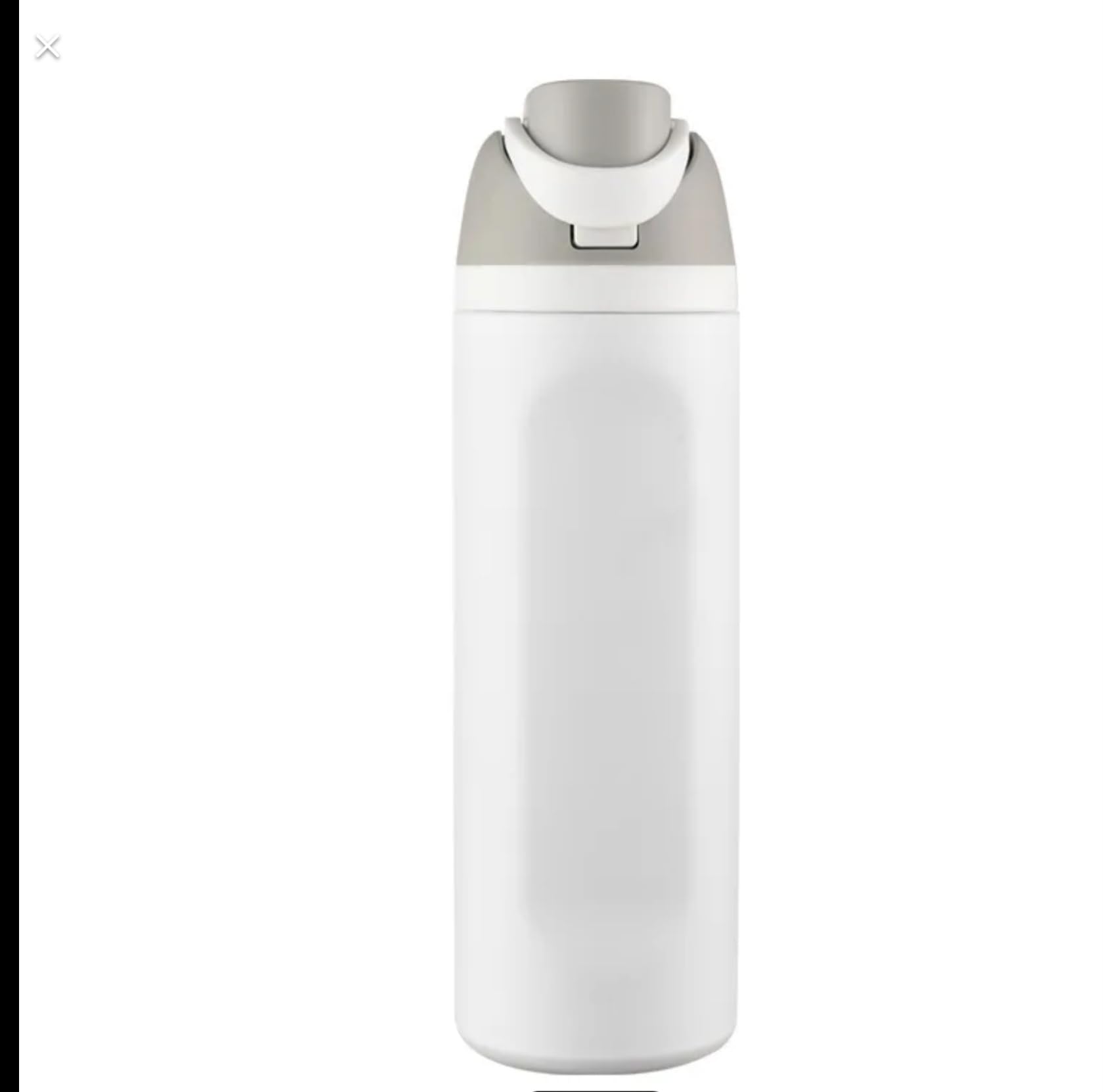 NouvoPrix Stainless Steel Water Bottle, White, 24 oz | Double walled vacuum metal flask i…
