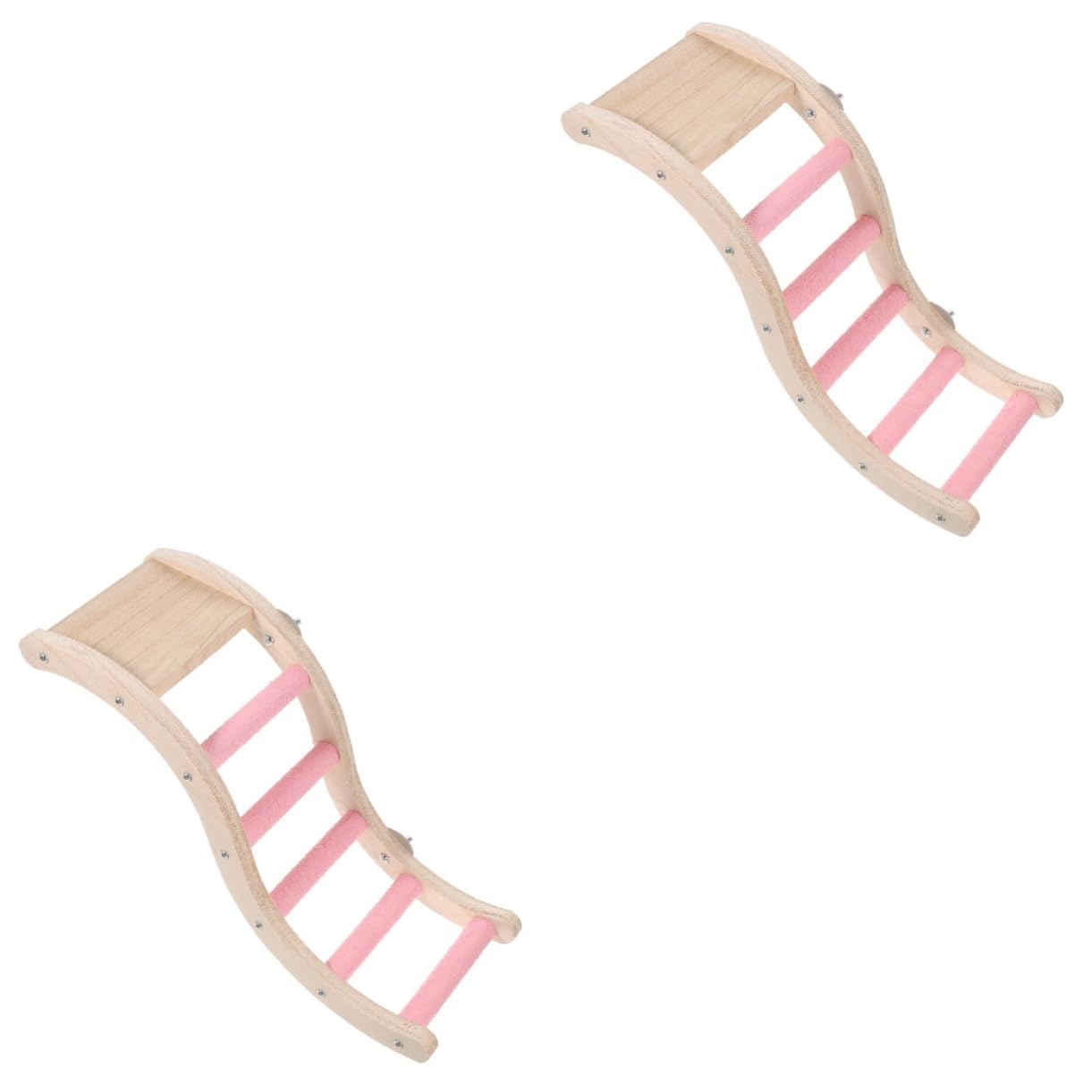 GRIRIW 2pcs Parrot Ladder Toy Bird Cage Climbing Toy Natural Material Safe Bird Ladder Perch