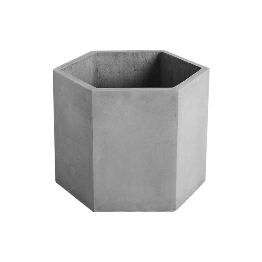 GELASIGE Flower Pots Gardening Pots Pastoral Hexagonal Cement Flower Pots Office Balcony Green Plant Potted Succulent Outdoor Flower Pots(A)